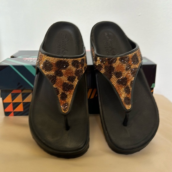 Skechers Shoes - Skechers Cali Gear Leopard Shimmer Sandals